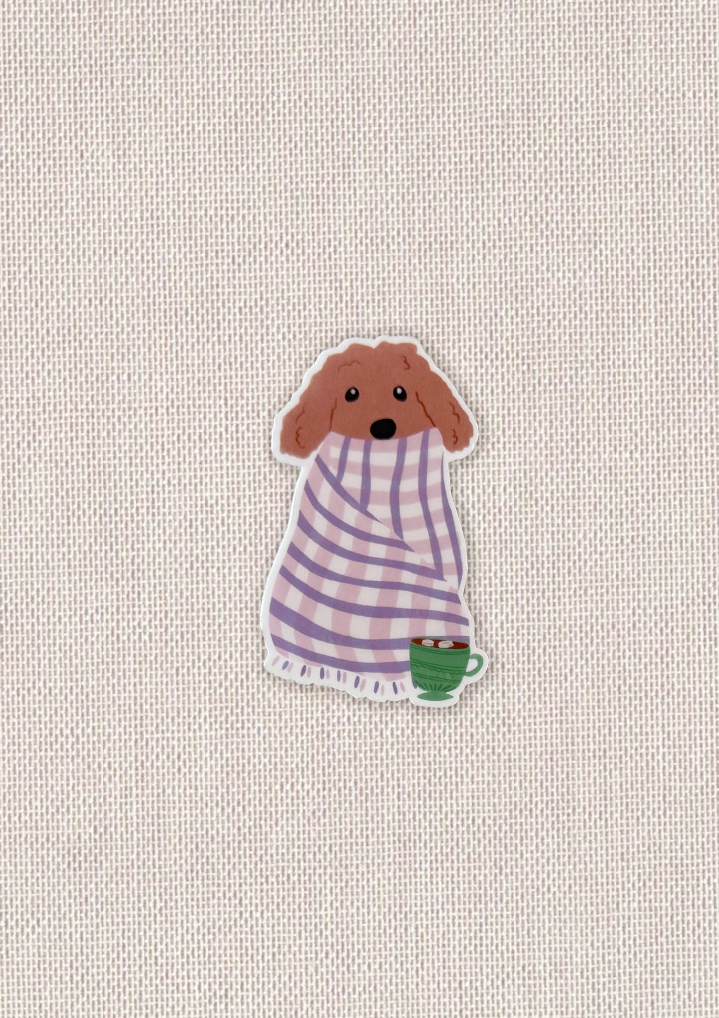 Cozy Cocoa Pup Sticker