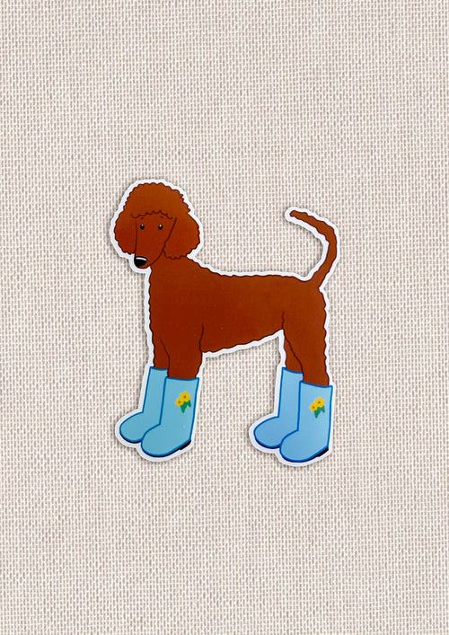 Poodle in Boots Sticker