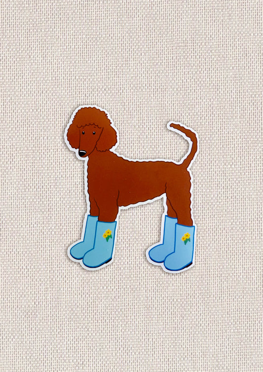 Poodle in Boots Sticker